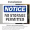 Signmission No Storage Permitted, 7 in W x Rectangle, Vinyl Decal OS-2PACK-NS-D-57-L-14867 - alternate 2
